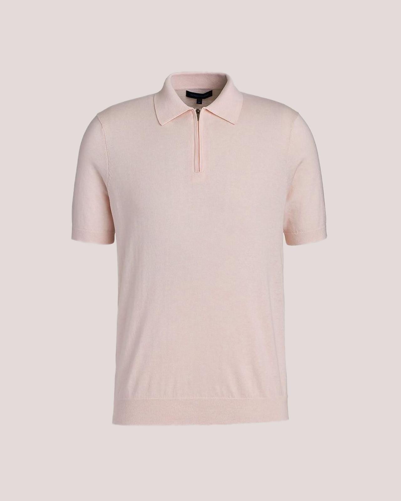 Patrick Assaraf Cotton-Blend Zip Polo