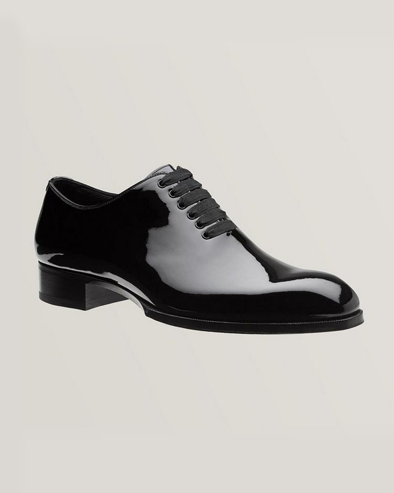 TOM FORD Elkan Patent Leather Whole-Cut Oxfords