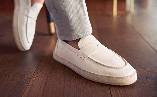 Blue Henderson loafers at Harry Rosen