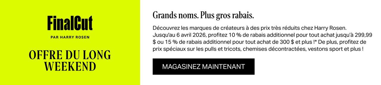 Magasinez FinalCut par Harry Rosen pour des styles encore plus réduits