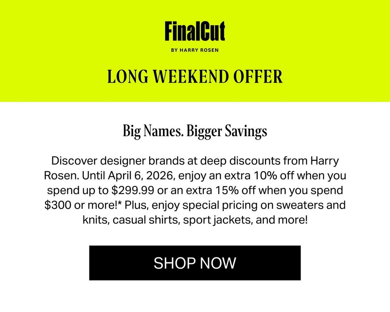 Shop FinalCut by Harry Rosen for further reduced styles