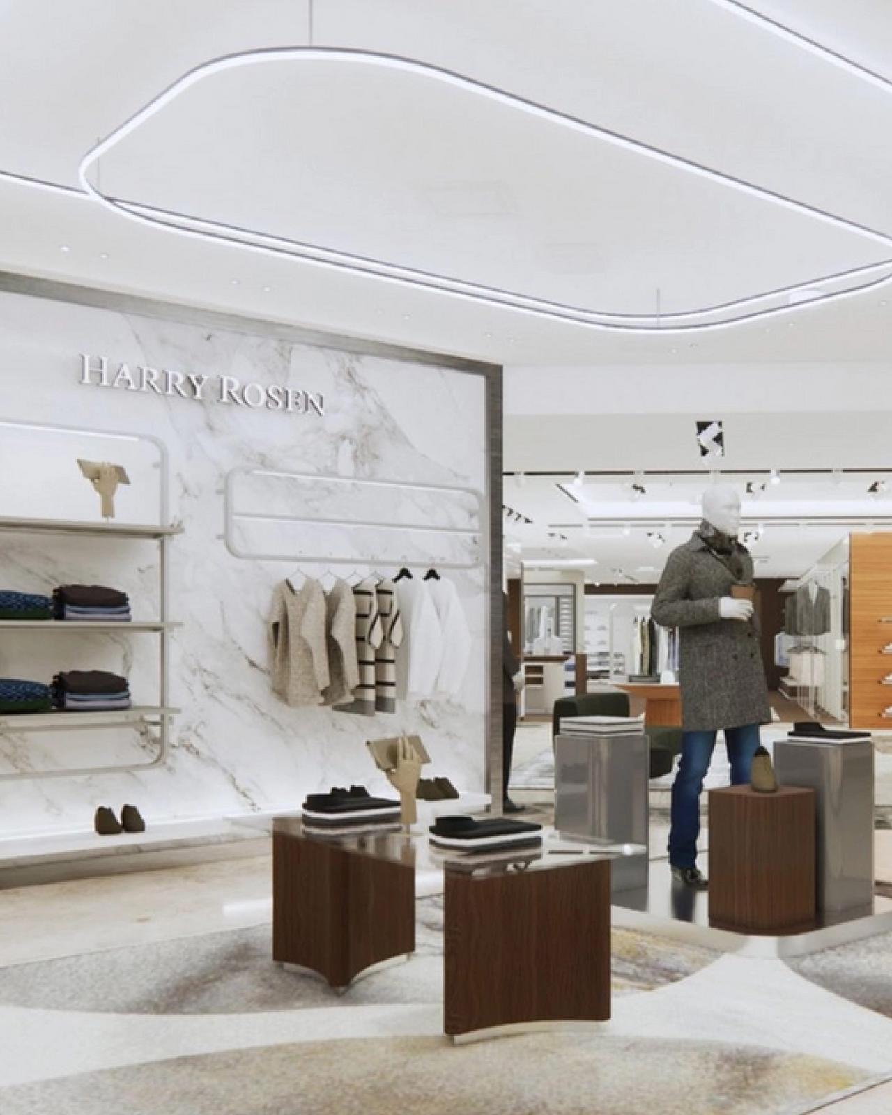  The sleek interior of the Harry Rosen Toronto flagship store