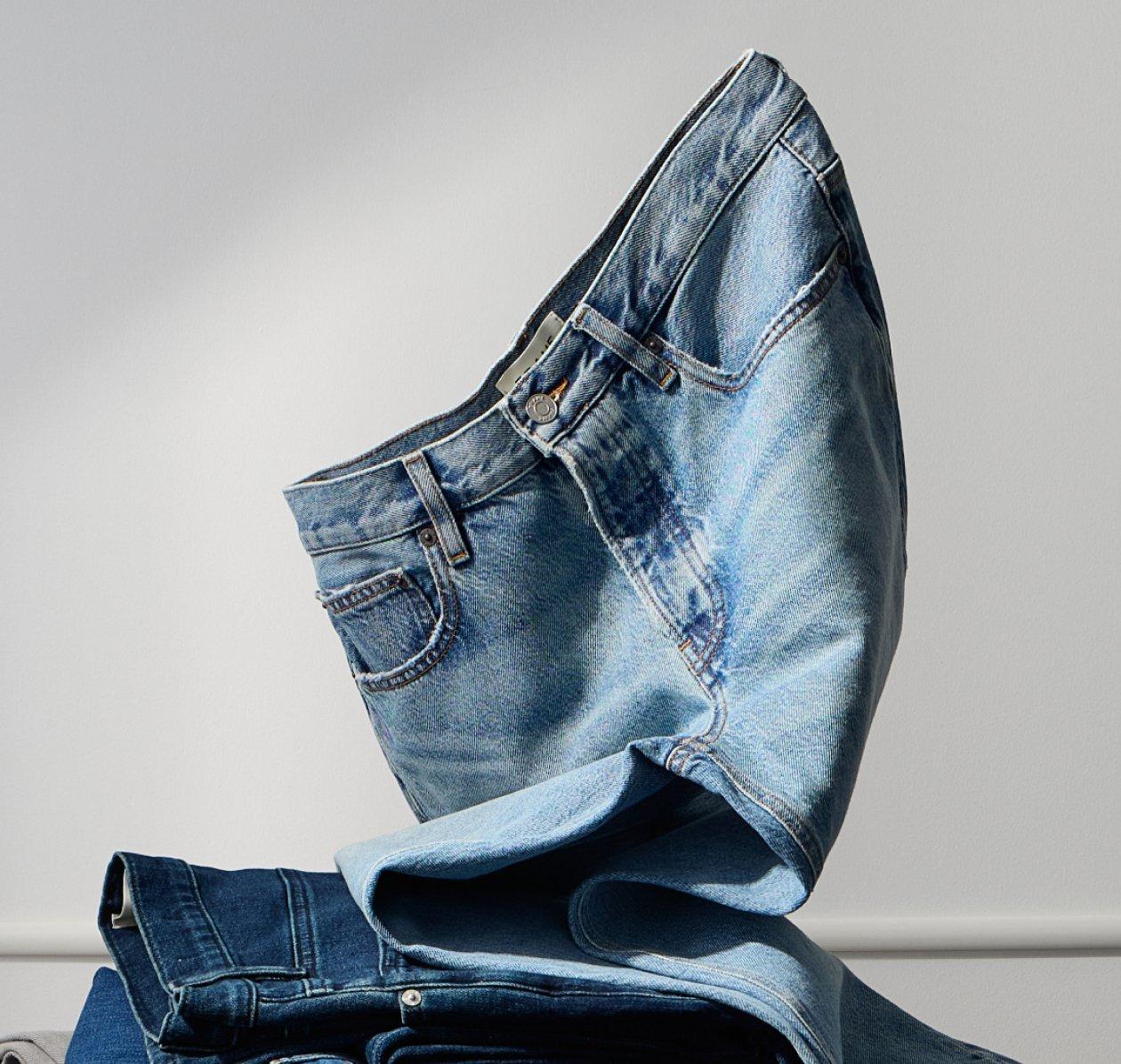 Showcasing different colors of denim