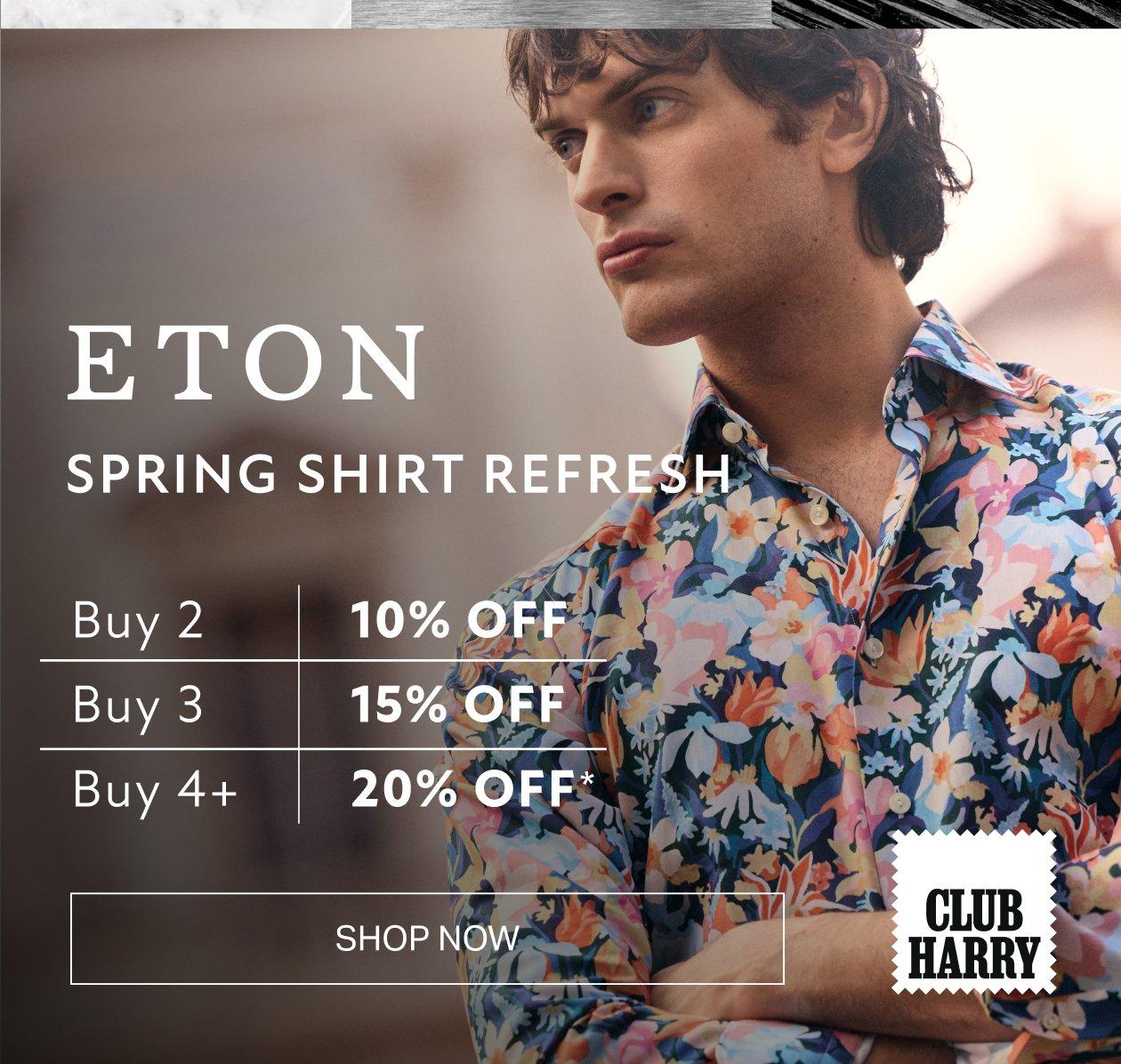 Eton dress and casual shirts promo message