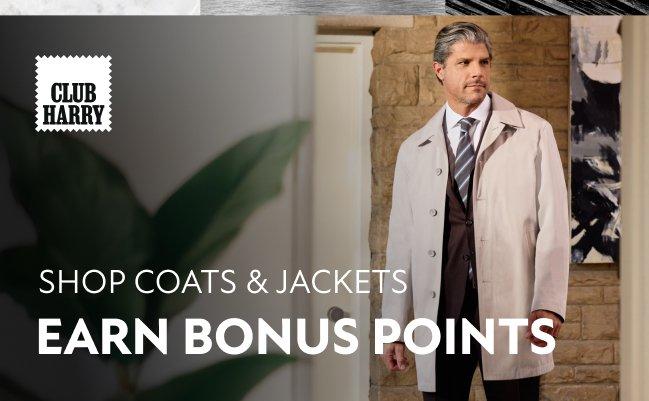 Image showing Club Harry event, shop Coats and Jackets and earn bonus points