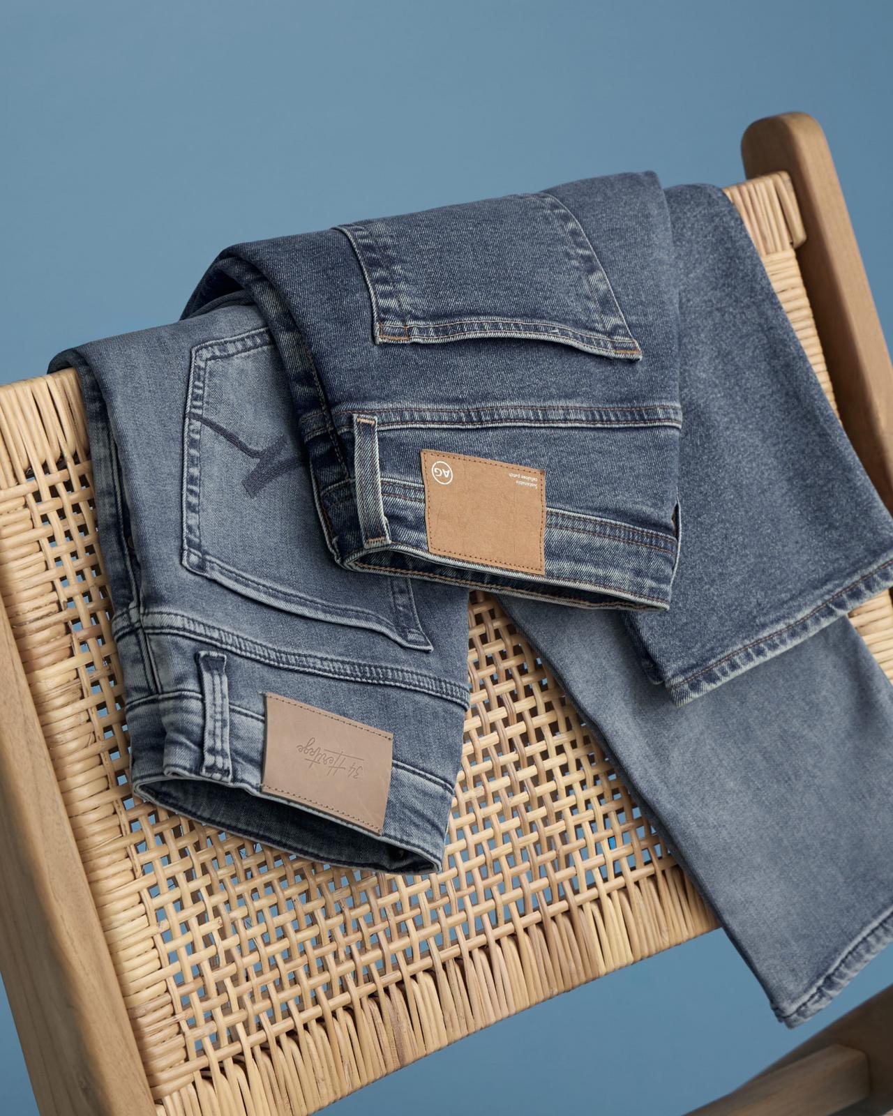 neatly folded men's demin jeans