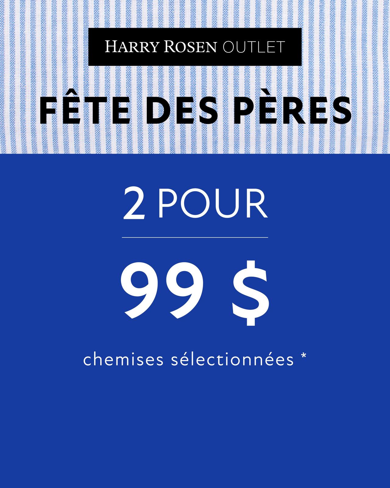 Un fond bleu présentant l’offre sur une sélection de chemises