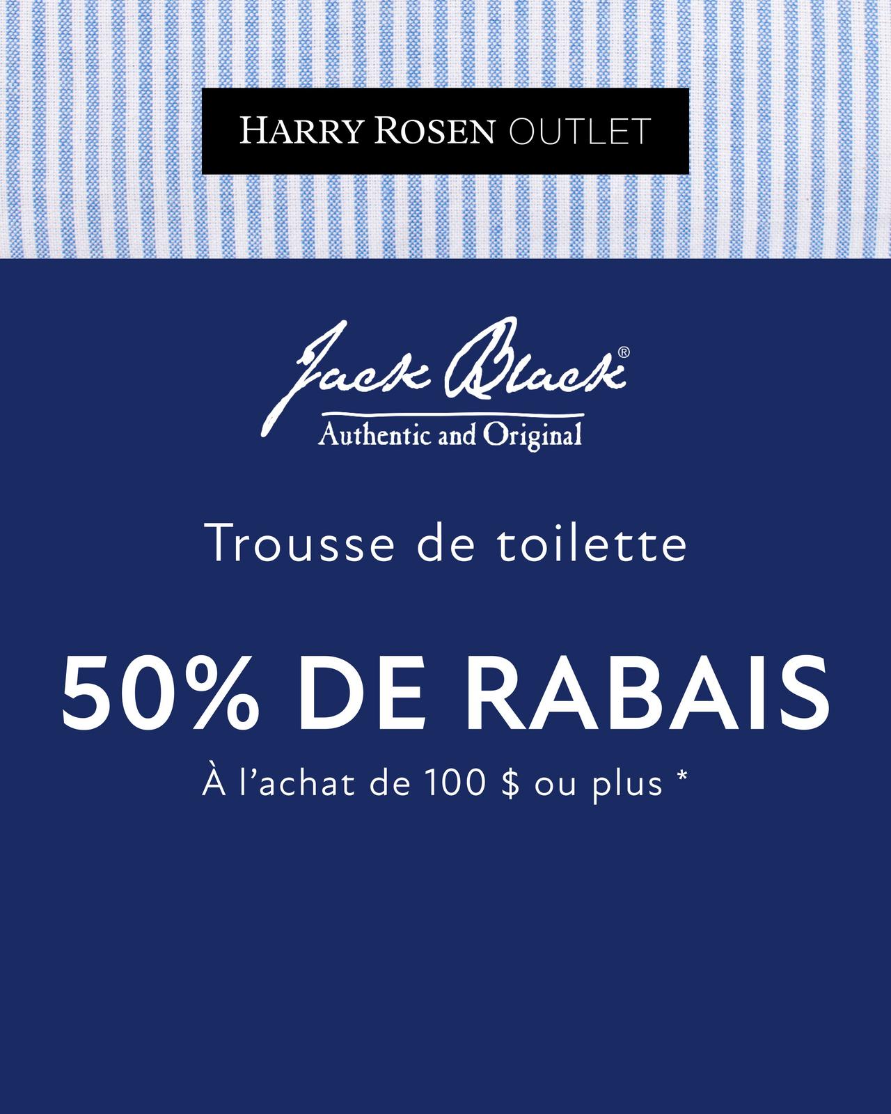 Un fond bleu foncé présentant une offre Jack Black