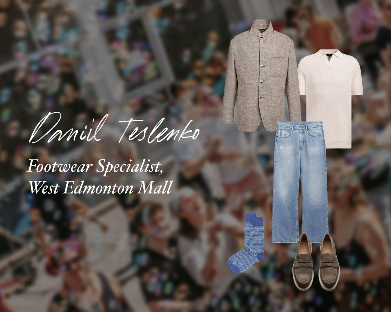 A collage showing clothes, footwear and accessories for men
