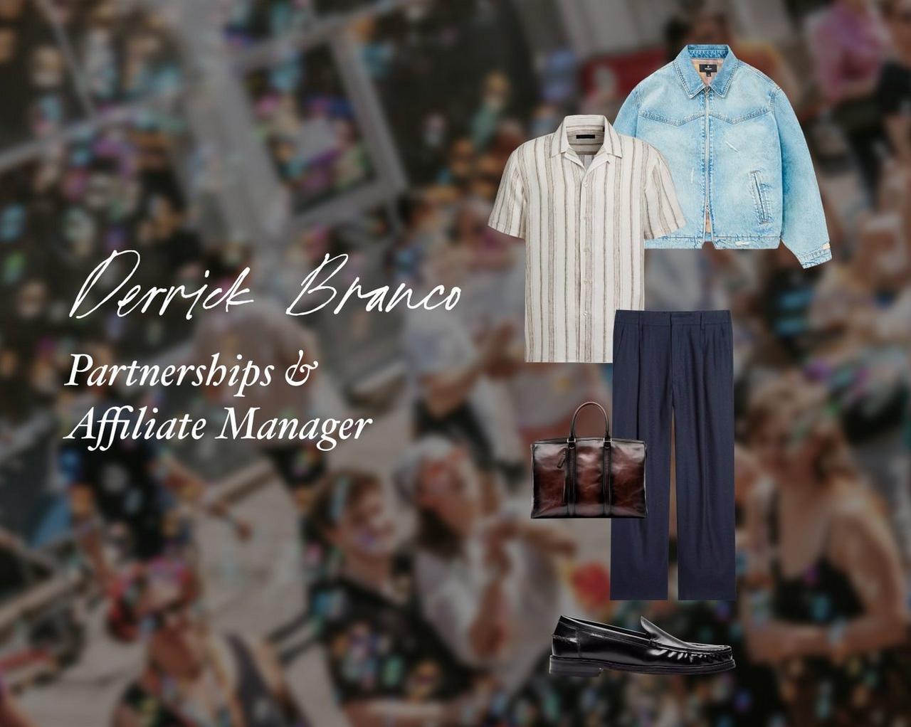 A collage showing clothes, footwear and accessories for men