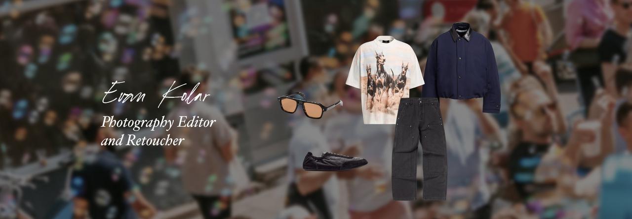 A collage showing clothes, footwear and accessories for men
