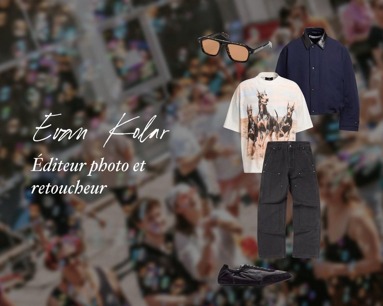 Un collage montrant des vêtements, des chaussures et des accessoires pour hommes