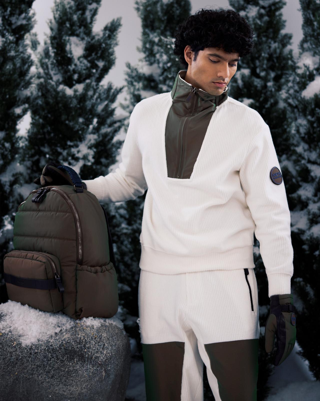 Male model wearing Giorgio Armani illustrating winter & ski