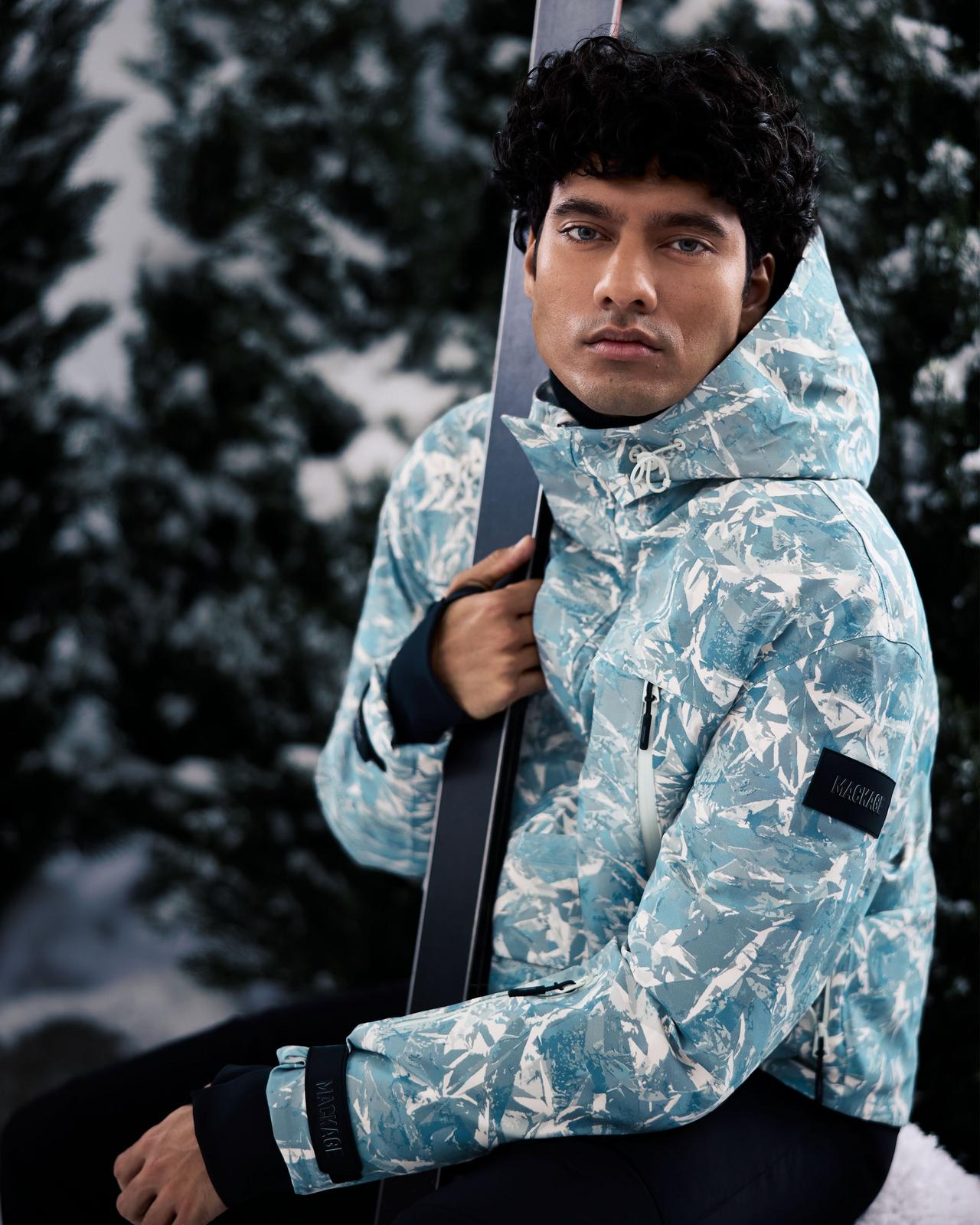 Male model wearing Mackage illustrating winter & ski