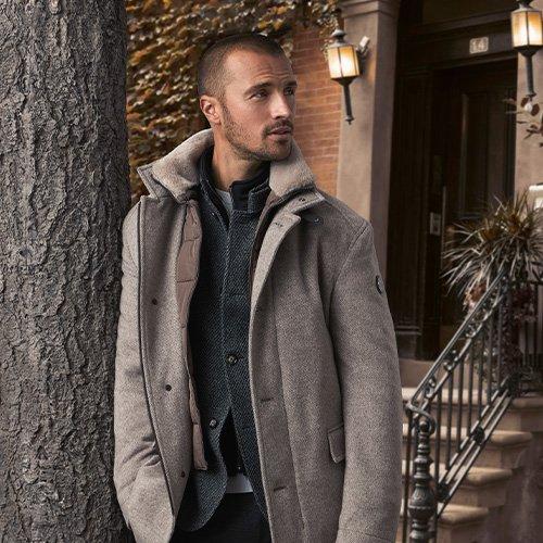 Male model wearing parka emphasizing outerwear lookbook 'fw24