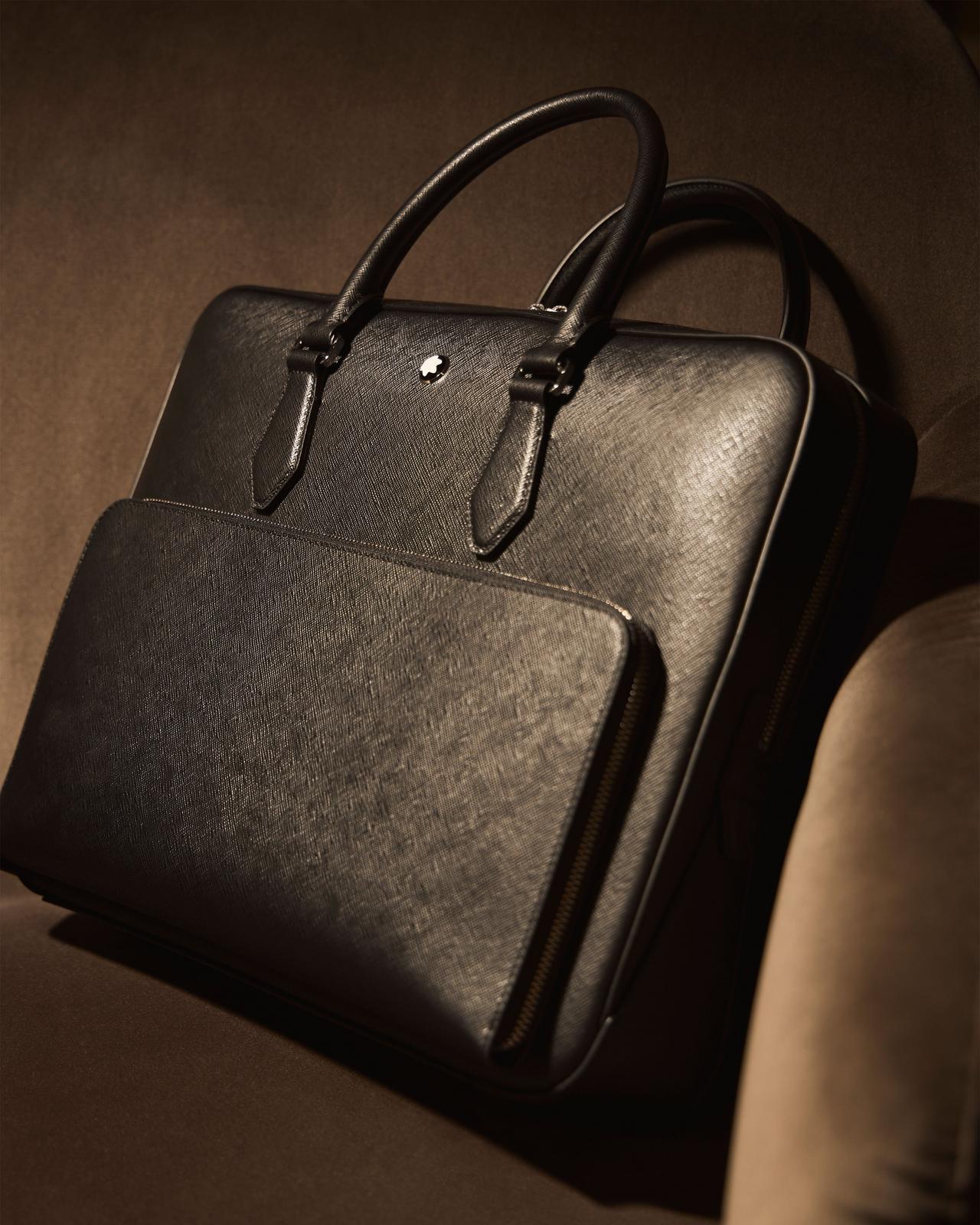 Montblanc briefcase displayed illustrating timeless staples