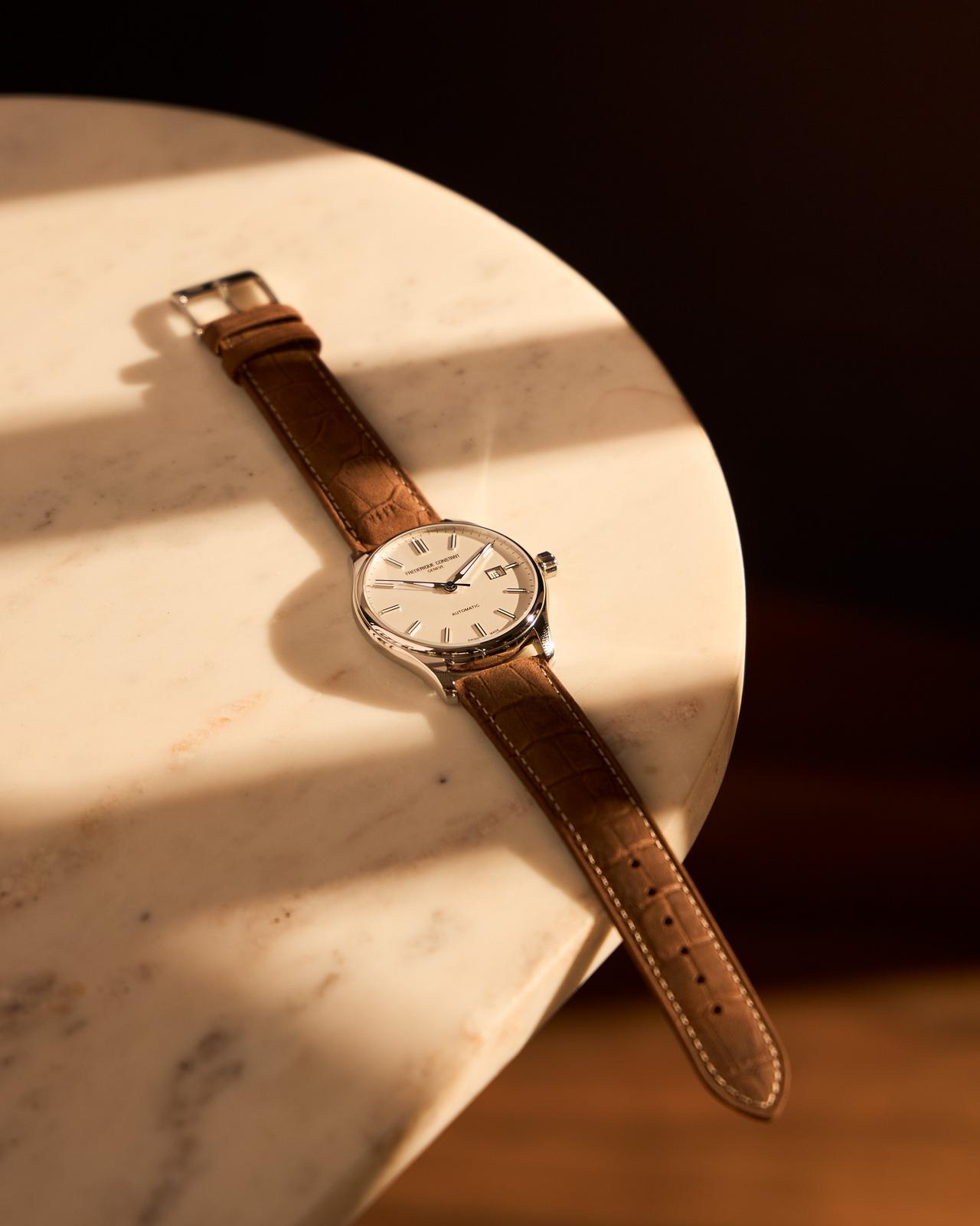 Watch displayed illustrating timeless staples