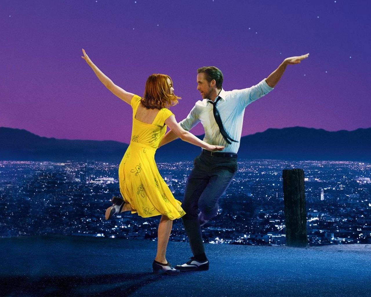 Scène du film La La Land montrant deux acteurs en train de danser