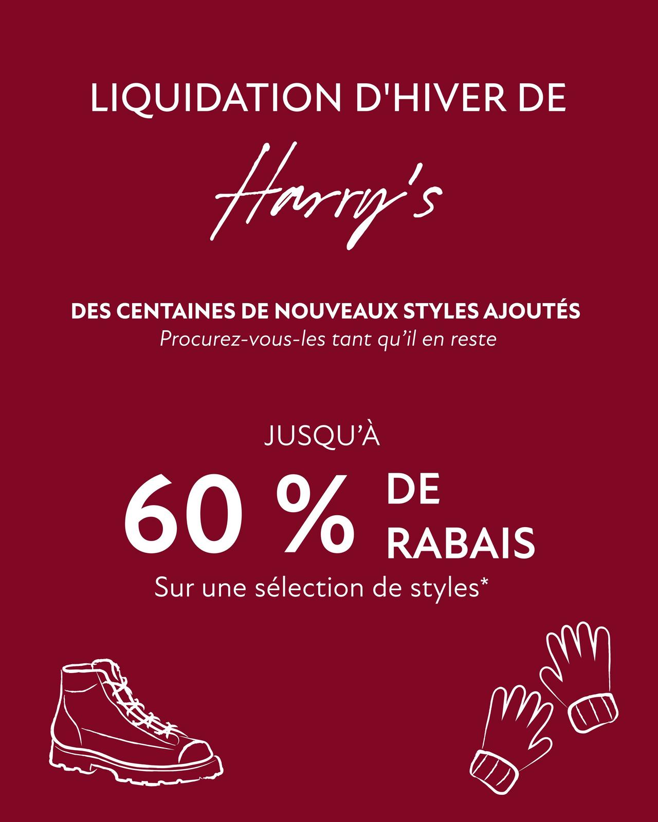 Image rouge faisant la promotion des soldes Harry