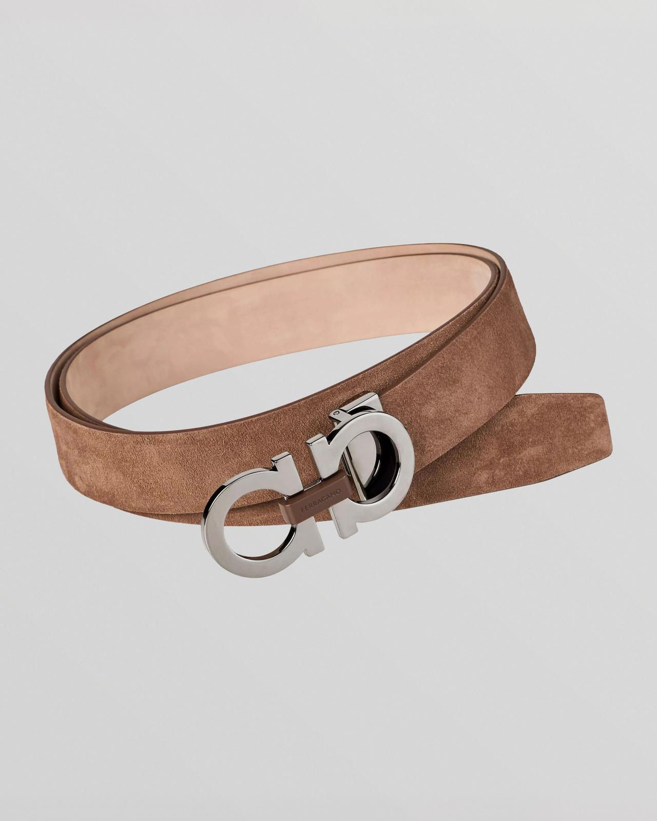 Ceinture en suède Double Gancio, Ferragamo 