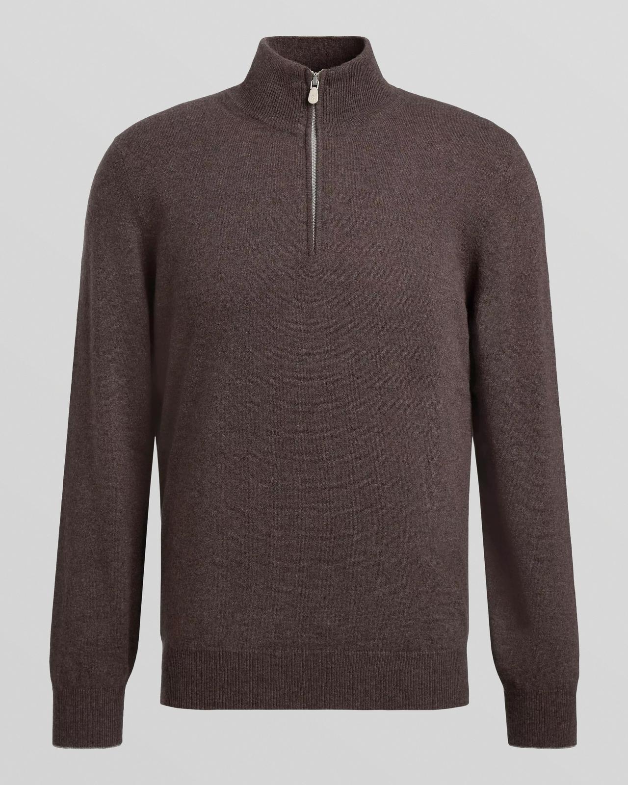 Mélange Cashmere Quarter-Zip Sweater, Brunello Cucinelli 