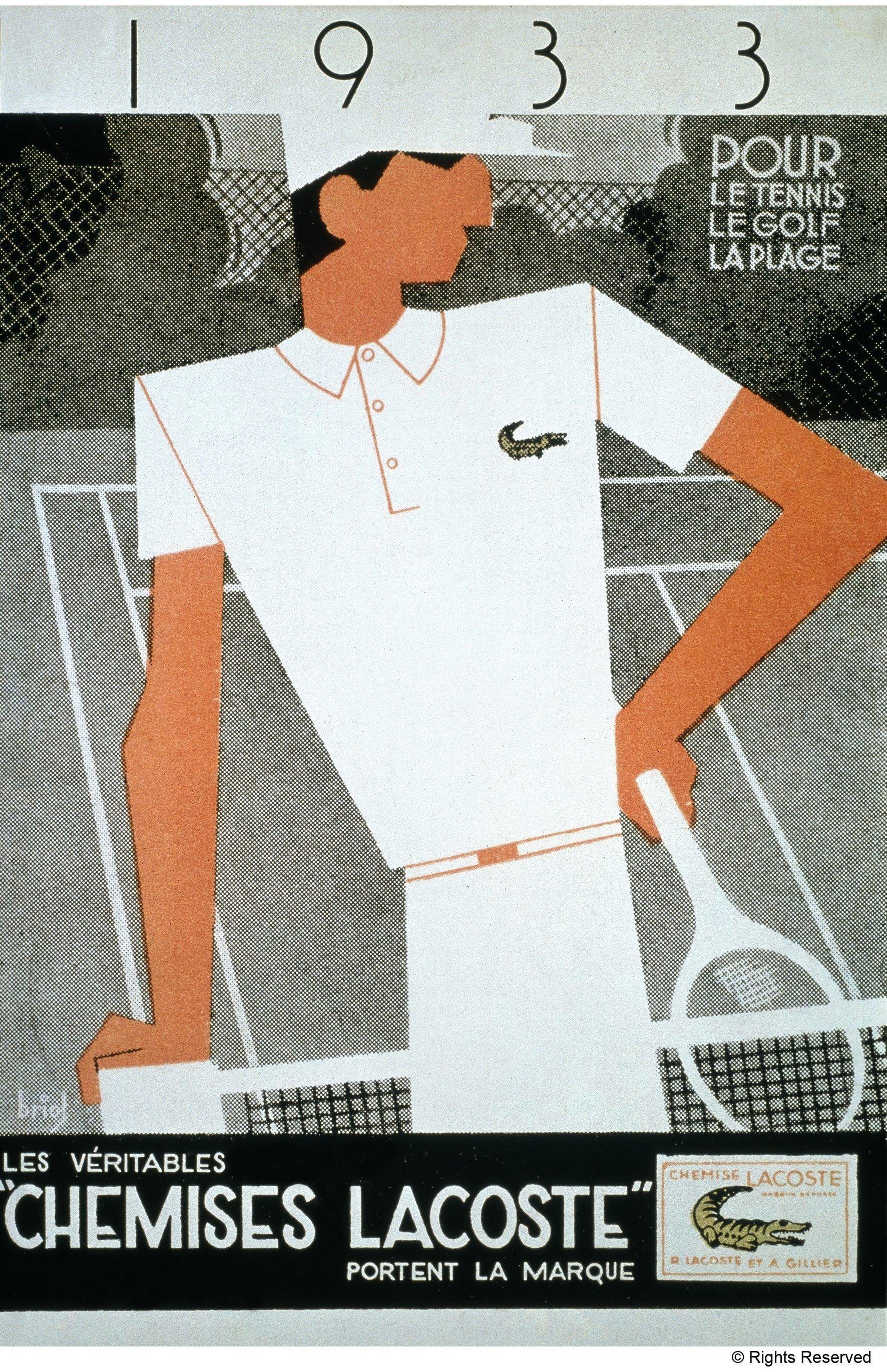 An art deco advert for les “chemises Lacoste”