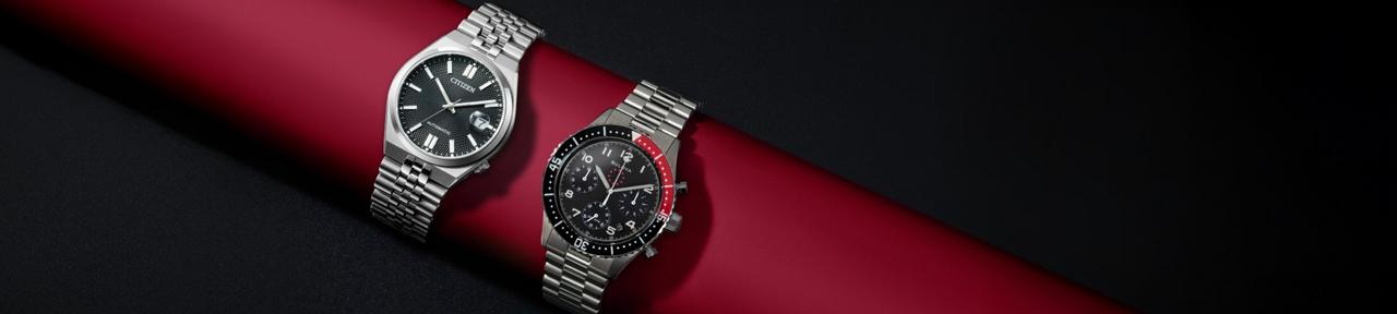 Deux montres en acier inoxydable de Citizen et Bulova