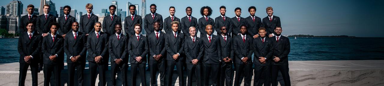 Canada Soccer Men’s National Team in official Samuelsohn suits