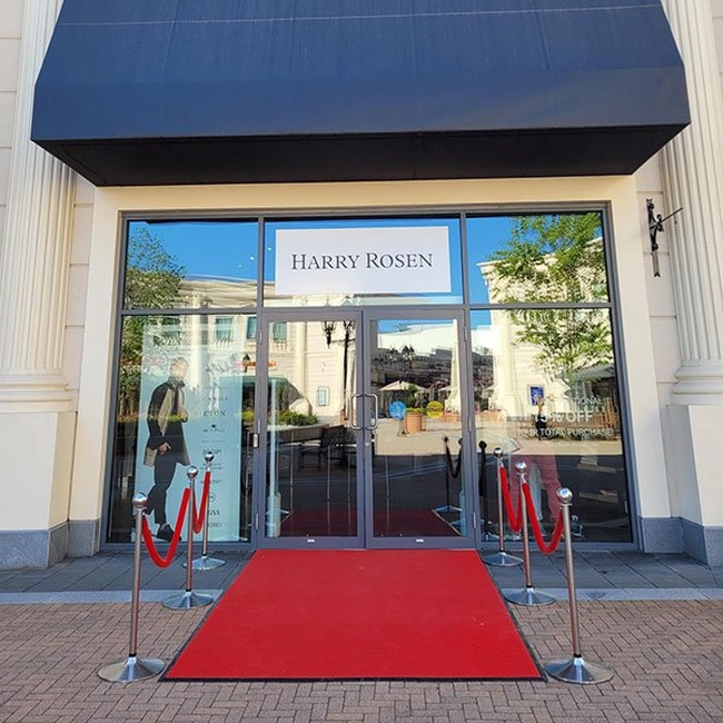 Store front with red carpet