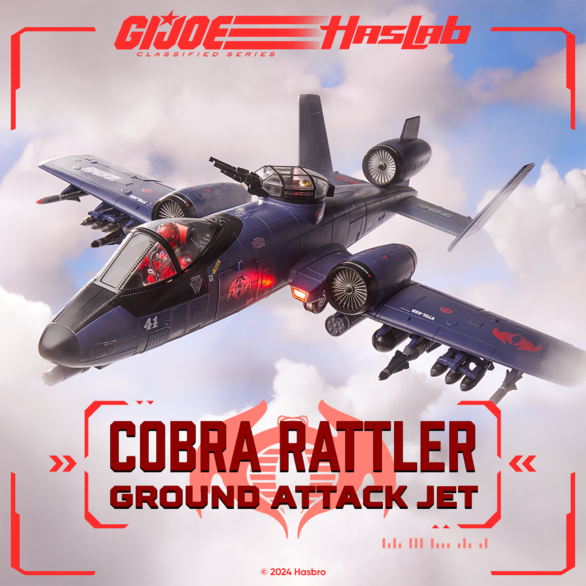 G.I. JOE CLASSIFIED SERIES COBRA RATTLER GROUND ATTACK JET - Hasbro Pulse