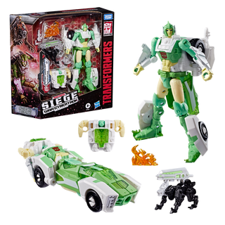 Transformers Generations War for Cybertron: Siege Deluxe Class Autobot Greenlight with Dazzlestrike