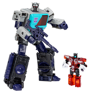 Transformers Generations Shattered Glass Autobot Blaster and Autobot Rewind & IDW's Shattered Glass -- Blaster (Exclusive Hasbro Pulse Variant Cover)