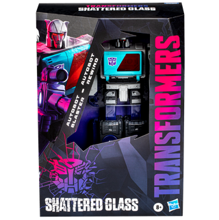 Transformers Generations Shattered Glass Autobot Blaster and Autobot Rewind & IDW's Shattered Glass -- Blaster (Exclusive Hasbro Pulse Variant Cover)