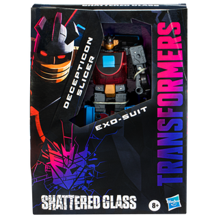 Transformers Generations Shattered Glass Collection Decepticon Slicer with Exo-Suit & IDW’s Shattered Glass— Slicer (Exclusive Hasbro Pulse Variant Cover)