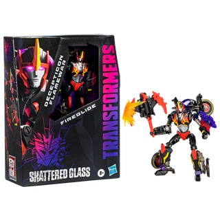 Transformers Generations Shattered Glass Collection Decepticon Flamewar with Fireglide & IDW’s Shattered Glass— Flamewar (Exclusive Hasbro Pulse Variant Cover)