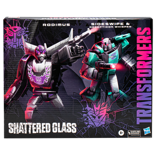 Transformers Generations Shattered Glass Collection Rodimus, Sideswipe et Decepticon Whisper