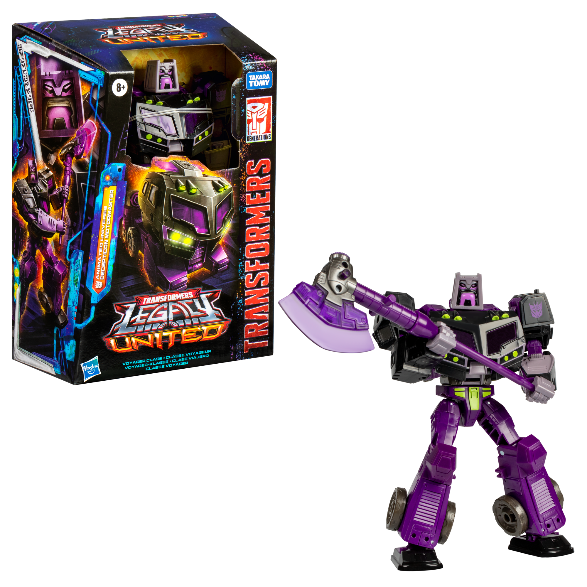 Transformers Generations Legacy United Voyager Class Action Figure Animated Universe Decepticon Motormaster 18 cm Hasbro