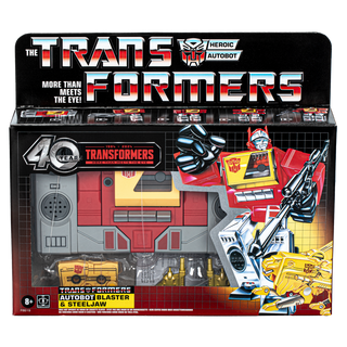 Transformers Retro - Figuras G1 del 40.º aniversario de Autobot Blaster y Steeljaw