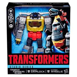 Transformers Studio Series, action figure di Dinobot Grimlock e Autobot Wheelie, ispirate al film "Transformers: The Movie"
