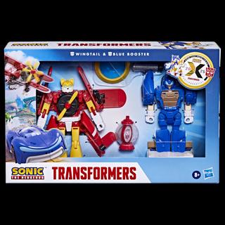 Transformers Collaborative Sonic the Hedgehog x Transformers Wingtail and Blue Booster Action Figures