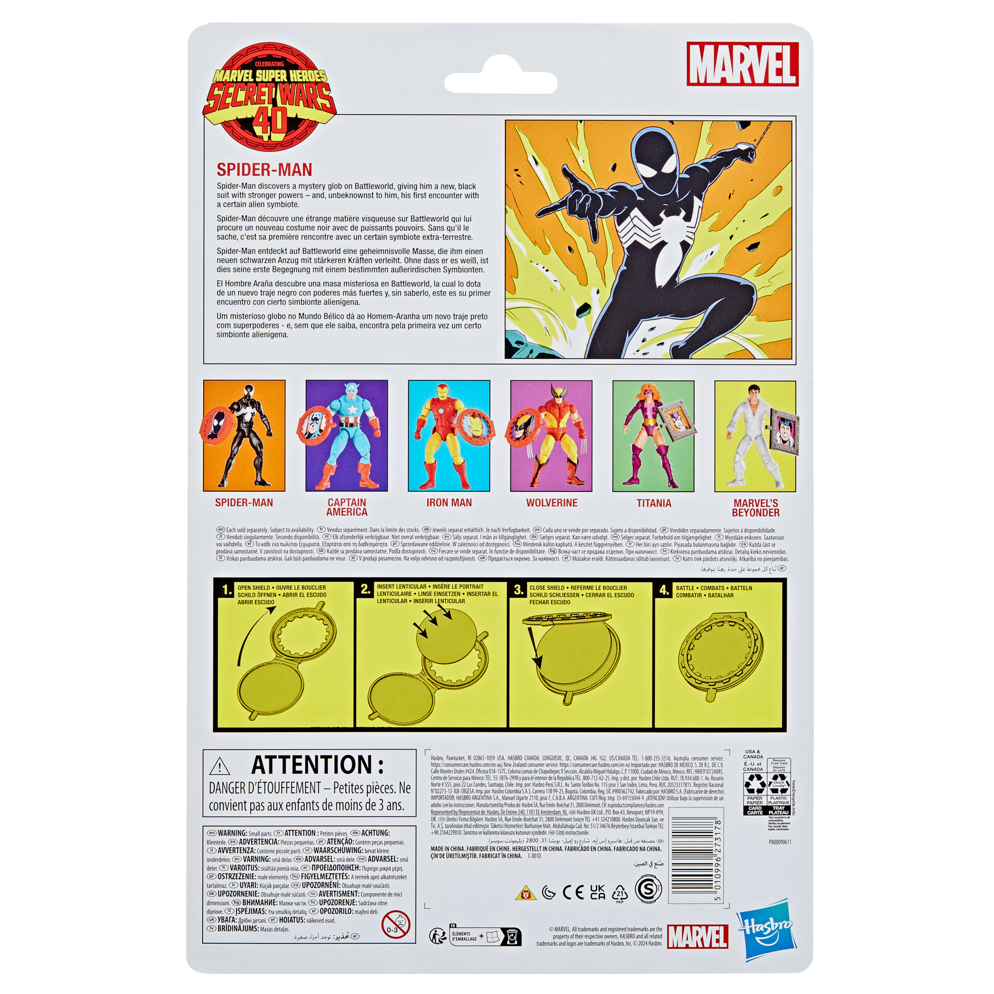Pack Marvel Legends Secret Wars – Captain America, Spider-Man, Iron Man, Wolverine – Hasbro 2024