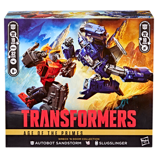 Transformers Age of the Primes Wreck 'n Doom Collection Autobot Sandstorm vs Slugslinger