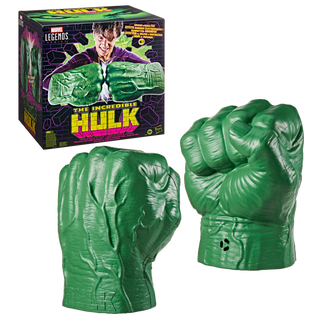 Marvel Legends Series Incredible Hulk Puños premium para juego de rol con efectos de golpes y destrozos