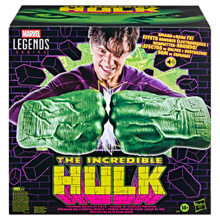 Marvel Legends Series Incredible Hulk Puños premium para juego de rol con efectos de golpes y destrozos
