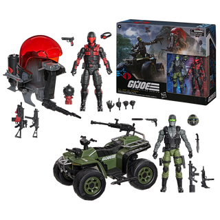 G.I. Joe Classified Series #218, Snake Eyes & Varmint ATV Vs. Stealth Viper & Cobra Stealth Flight Pod (Trubble Bubble)