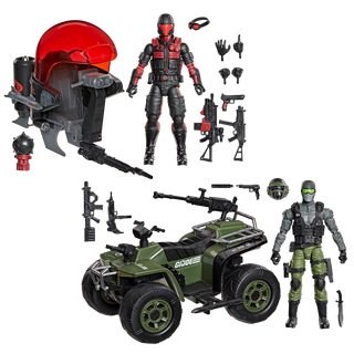 G.I. Joe Classified Series #218, Snake Eyes & Varmint ATV Vs. Stealth Viper & Cobra Stealth Flight Pod (Trubble Bubble)