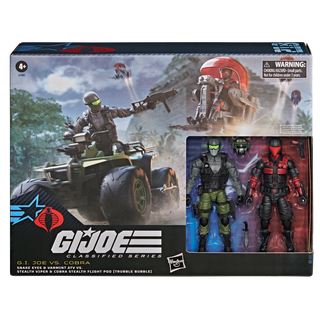 G.I. Joe Classified Series #218, Snake Eyes & Varmint ATV Vs. Stealth Viper & Cobra Stealth Flight Pod (Trubble Bubble)