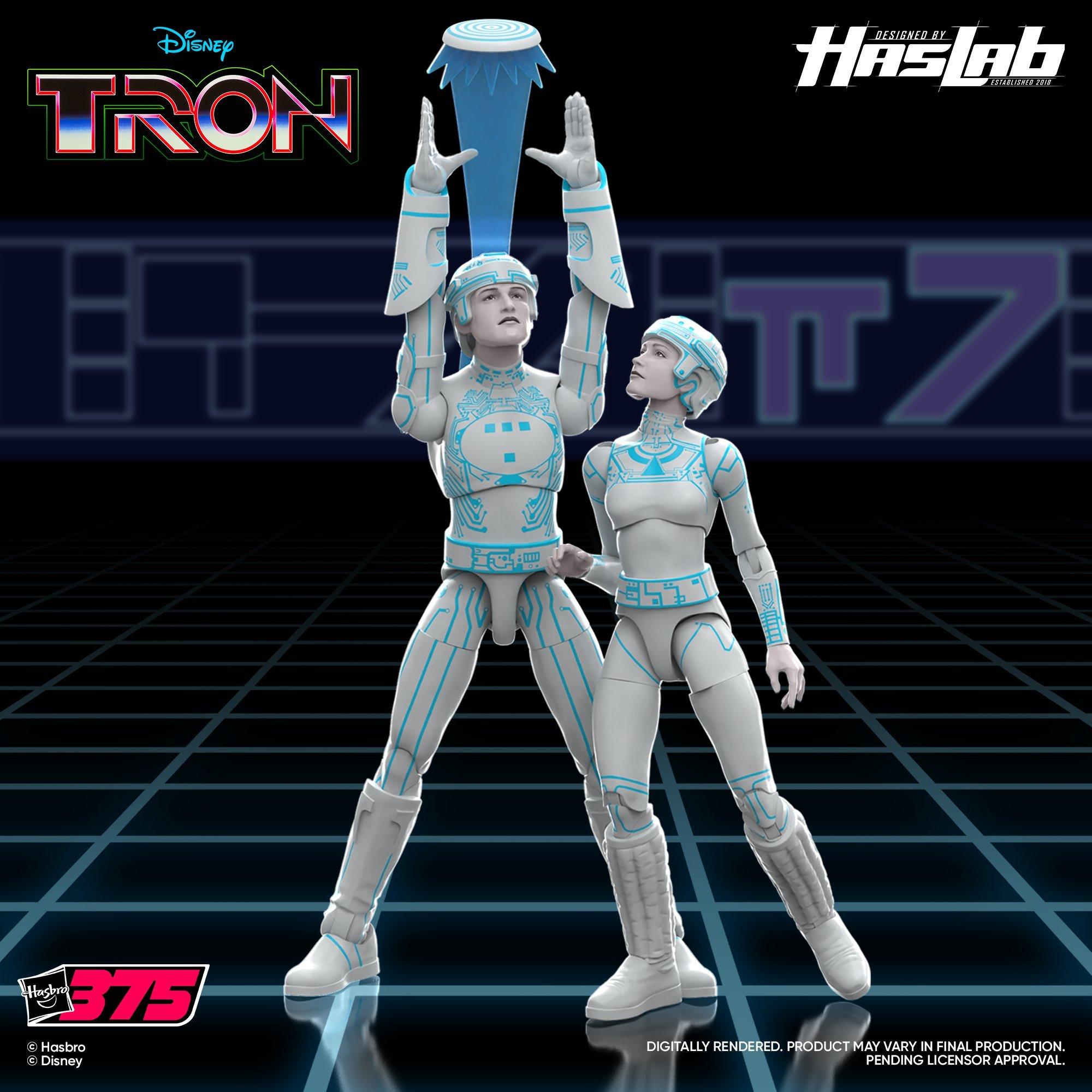Tron holding a holodisc with Yori by his side. 