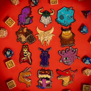 Dungeons & Dragons 50th Anniversary Mystery Pin Badge CDU (Containing 12 Blind Boxes)