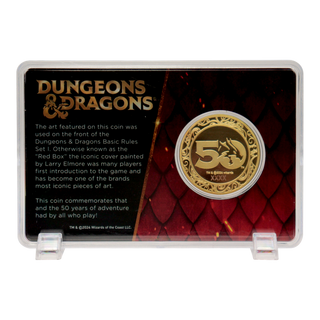 Dungeons & Dragons, 50° Anniversario, moneta placcata in oro 24 carati in edizione limitata